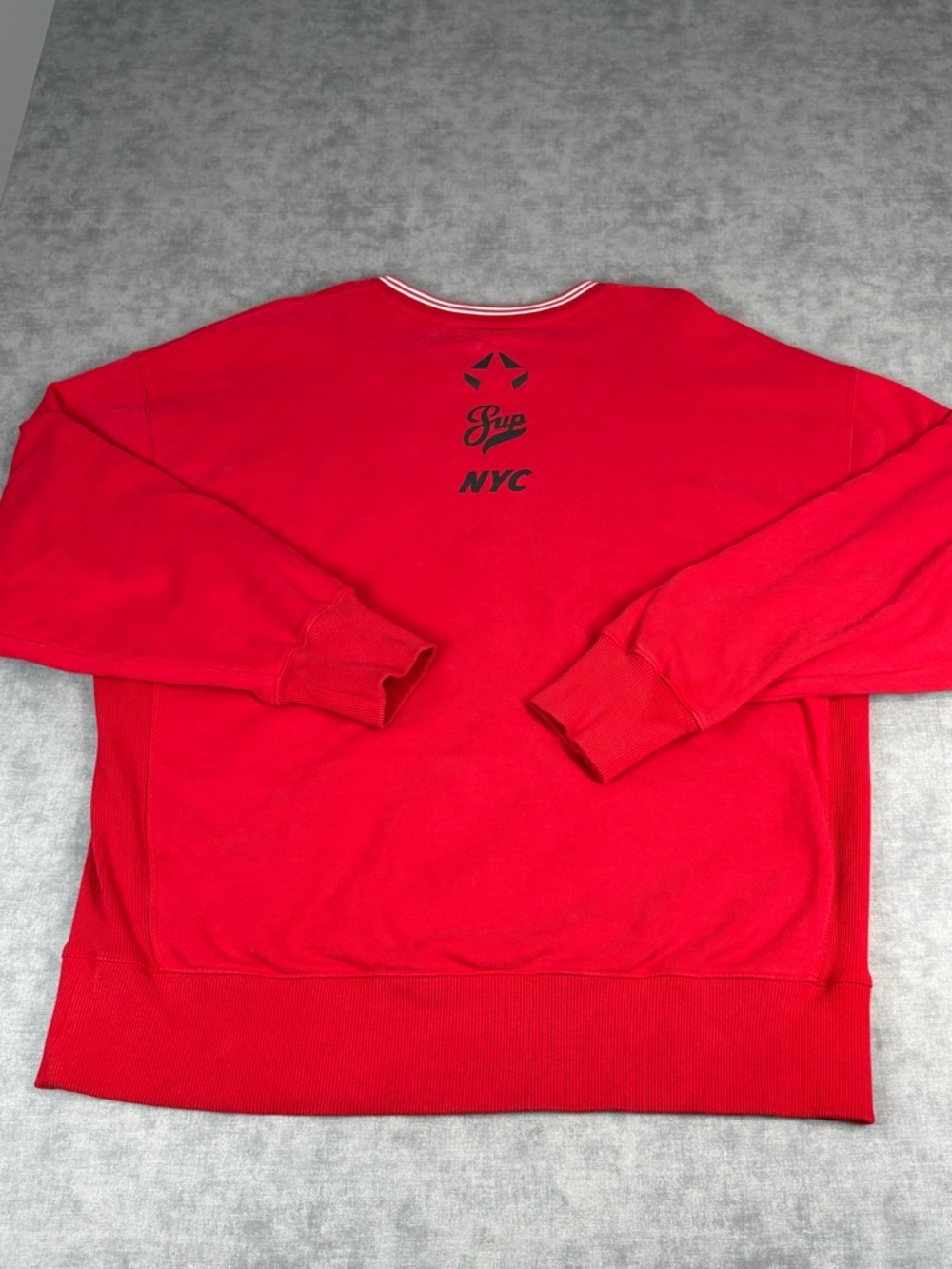 Superdry Sweatshirt Mens XL Red Graphic Crewneck Logo Pullover - Picture 11 of 13